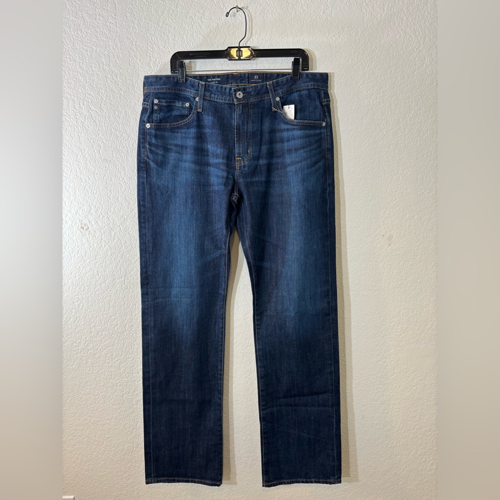 Ag Adriano Goldschmied Men's Straight Jeans in Dark Indigo - Picture 2 of 5